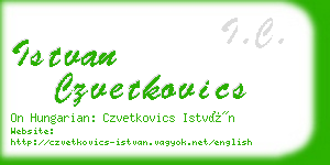 istvan czvetkovics business card